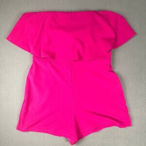 Crystal Sky Hot Pink Off Shoulder Romper M  Party Cocktail